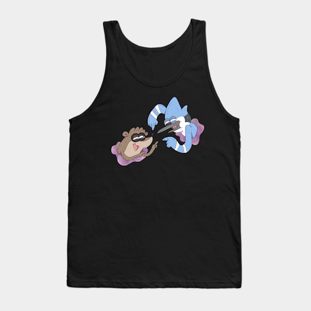 Regular Show - Mordecai and Rigby Tank Top by surfinggiraffecomics